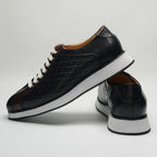 Men's Plaid Leather Derby Sneakers