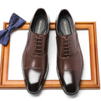 Men's Wide-Fit Leather Oxford Dress Shoes