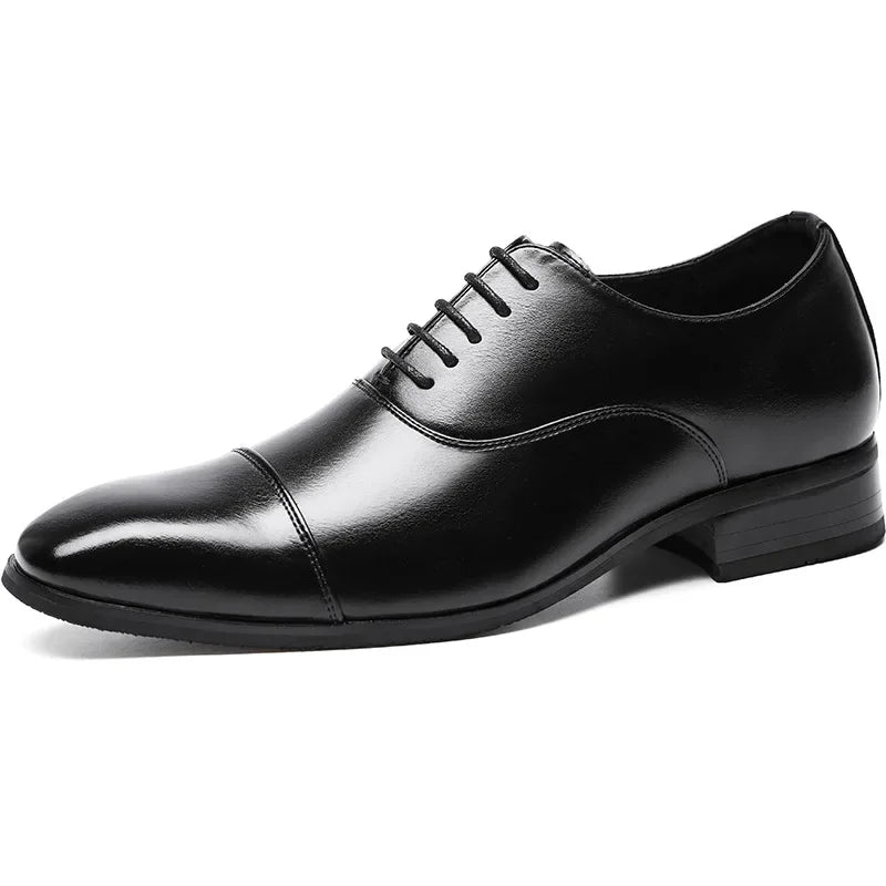 Men's Wide-Fit Leather Oxford Dress Shoes