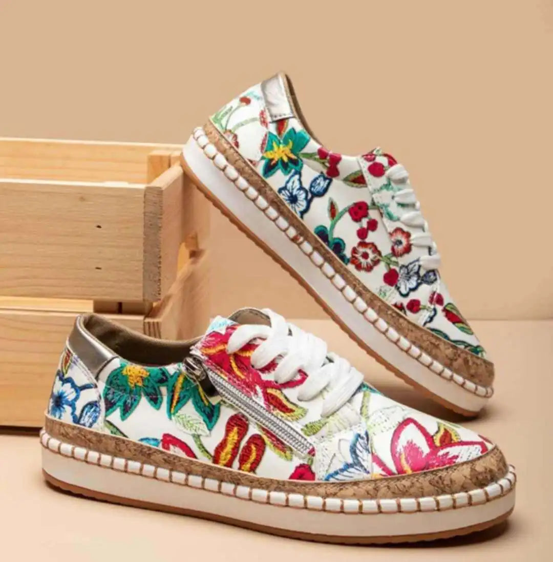 Women's Floral Print Canvas Sneakers