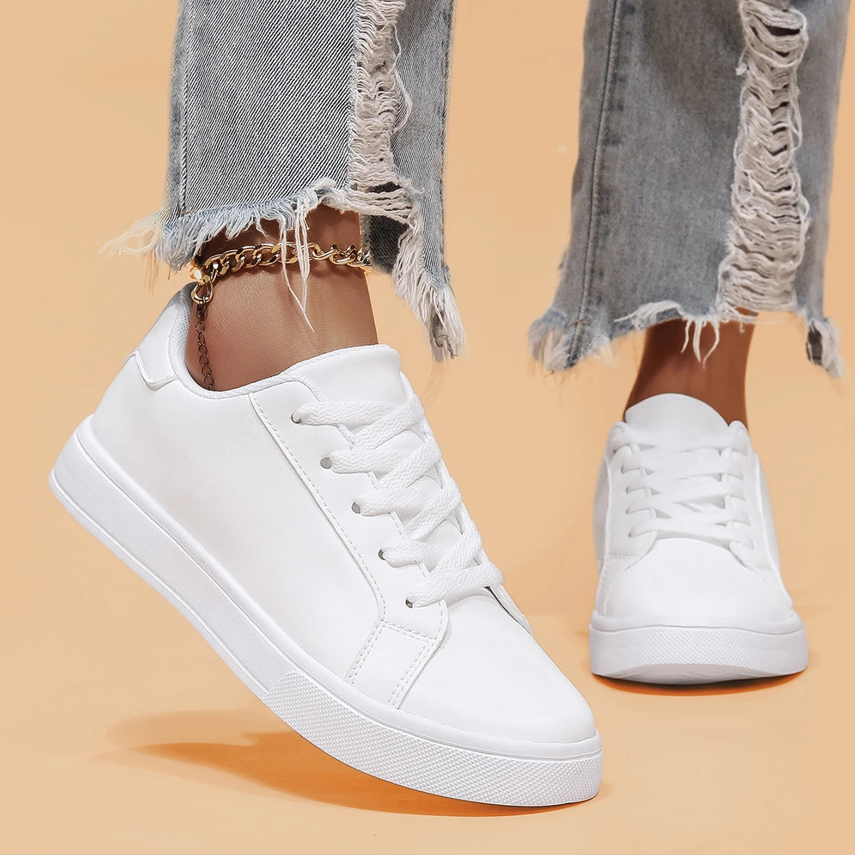 Women's Classic White Low-Top Sneakers