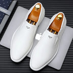 Men's Pointed Toe Two-Tone Leather Dress Shoes