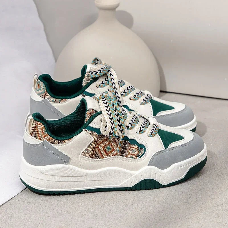 Women's Colorful Lace-Up Platform Sneakers