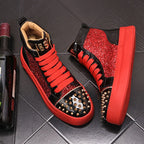 Men's Patent Leather High-Top Sneakers