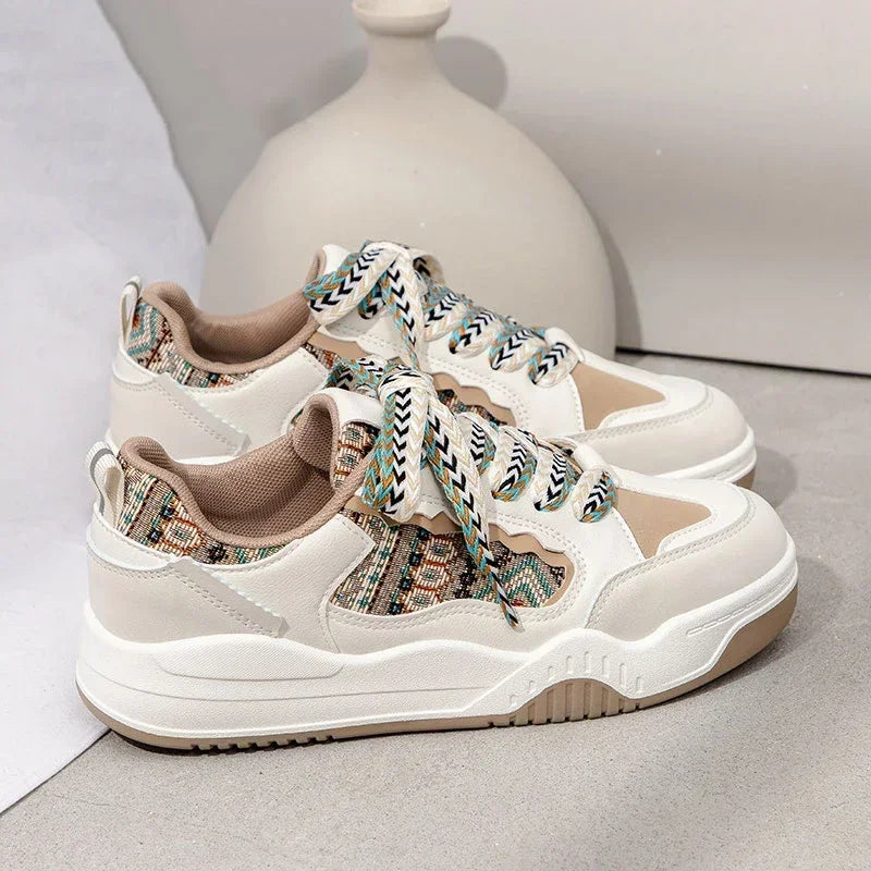 Women's Colorful Lace-Up Platform Sneakers