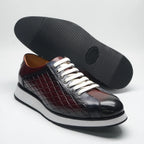 Men's Plaid Leather Derby Sneakers