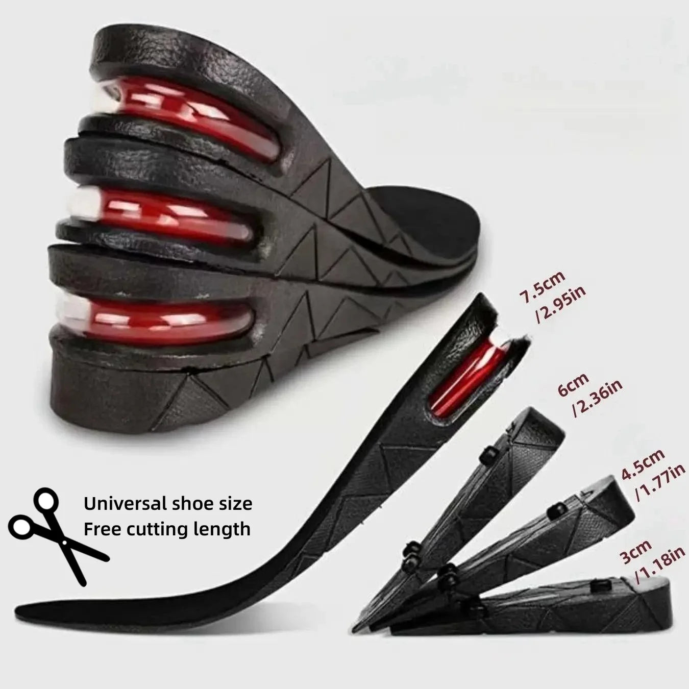 Height Increasing Insoles – Detachable Layers