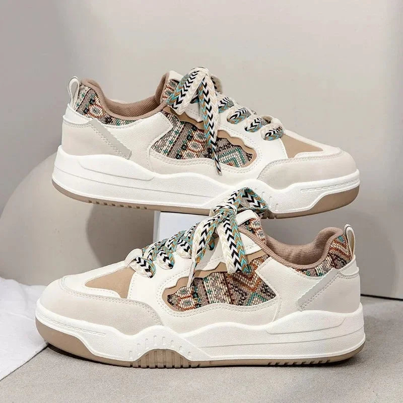 Women's Colorful Lace-Up Platform Sneakers