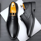 Men's Pointed Toe Two-Tone Leather Dress Shoes