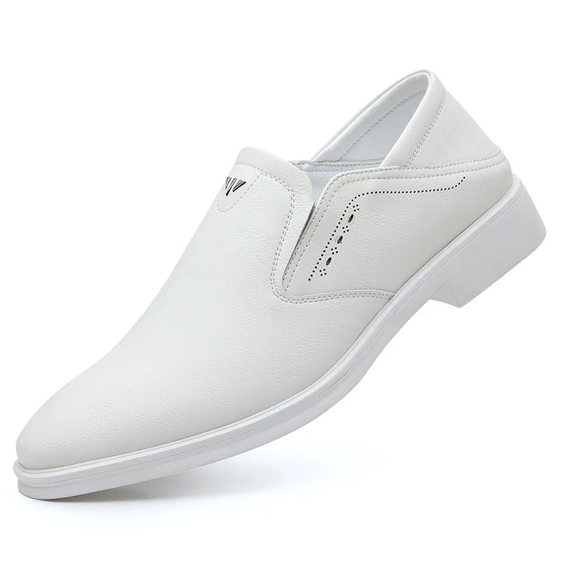 Men's Pointed Toe Two-Tone Leather Dress Shoes