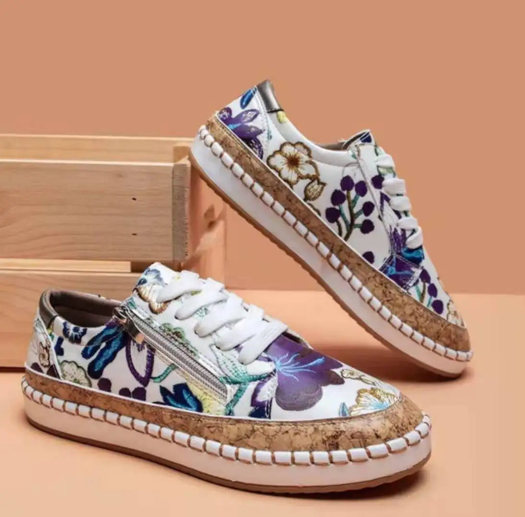 Women's Floral Print Canvas Sneakers
