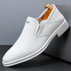 Men's Pointed Toe Two-Tone Leather Dress Shoes