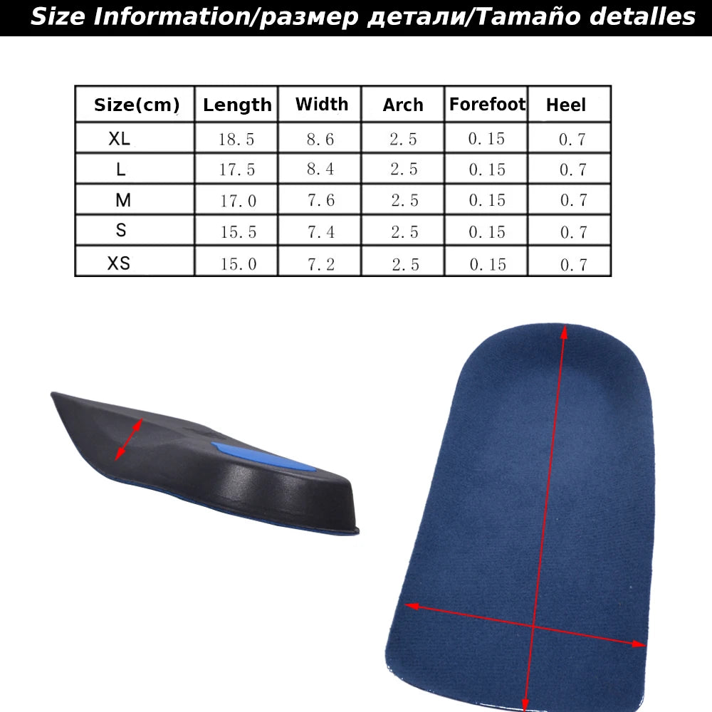 3/4 Orthotic Arch Support Insoles