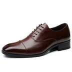 Men's Wide-Fit Leather Oxford Dress Shoes