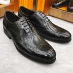 Men's Leather Brogue Oxford Dress Shoes