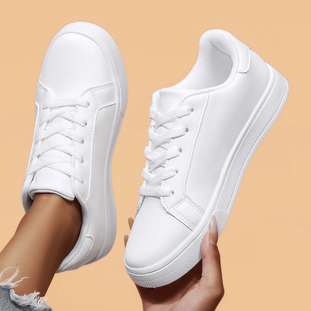Women's Classic White Low-Top Sneakers