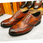 Men's Leather Brogue Oxford Dress Shoes